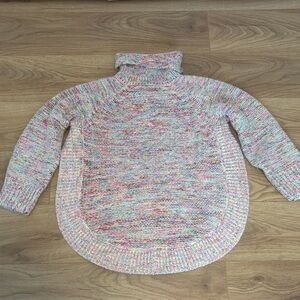 Hilary Radley Pastel Knit Turtleneck Sweater Size Medium